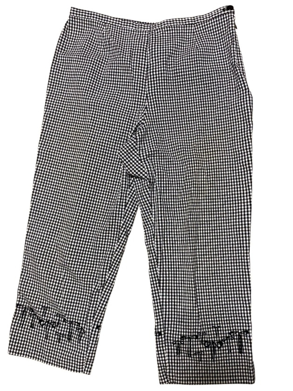 Requirements • Black and White • Gingham • Capri • Embroidered hem